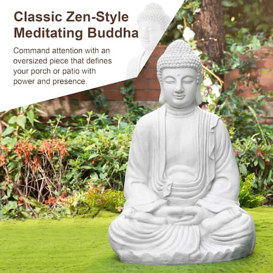 Glitzhome® 29.5" Oversized MGO Meditating Buddha Statue